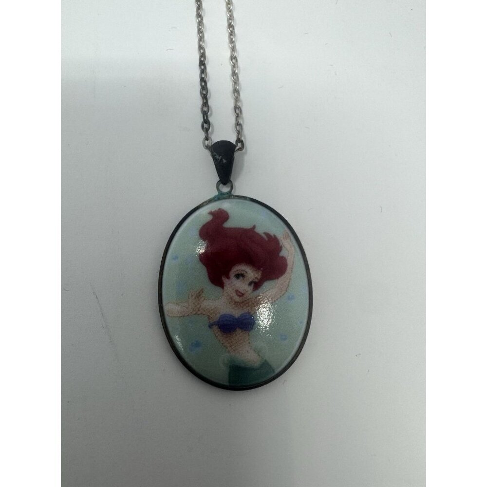 Little Mermaid Vintage Necklace Disney Sterling Sliver - Picture 2 of 9